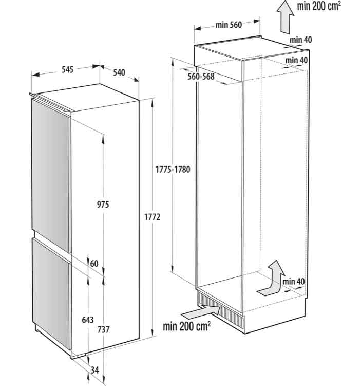 Gorenje NRKI517E41 Einbau-Kühl-Gefrierkombination