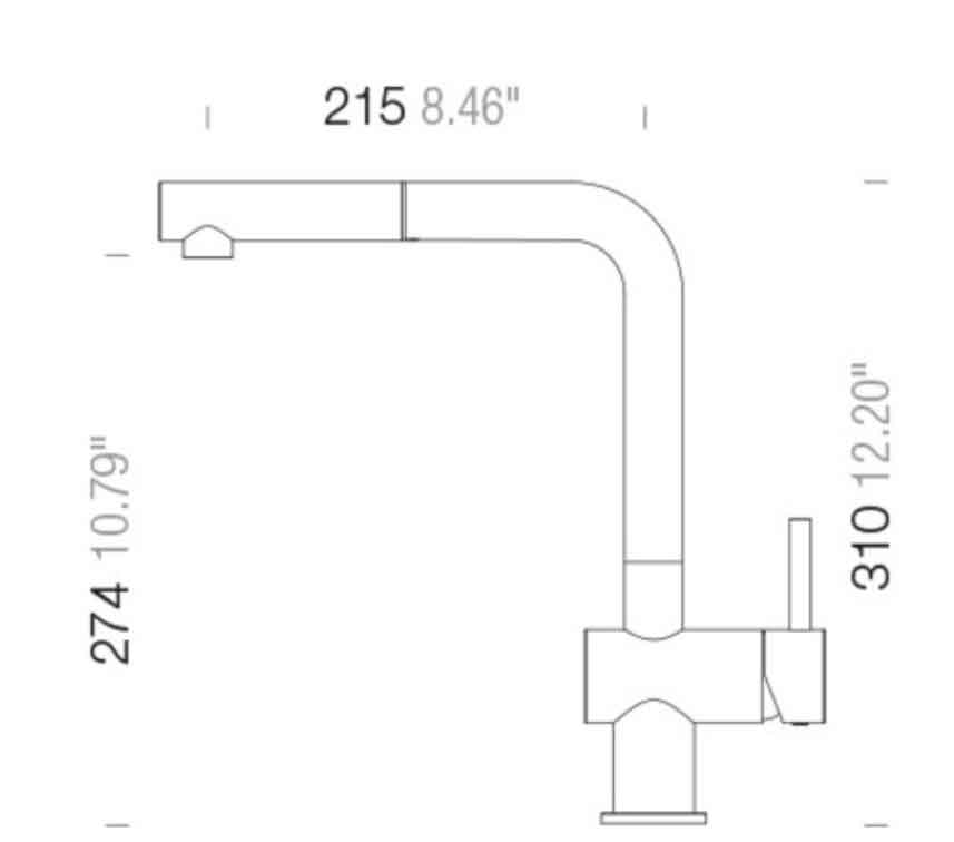 Schock Küchenarmatur Epos 540120CHR, Chrom, Hochdruck, 180° schwenkbar, ausziehbarer Auslauf