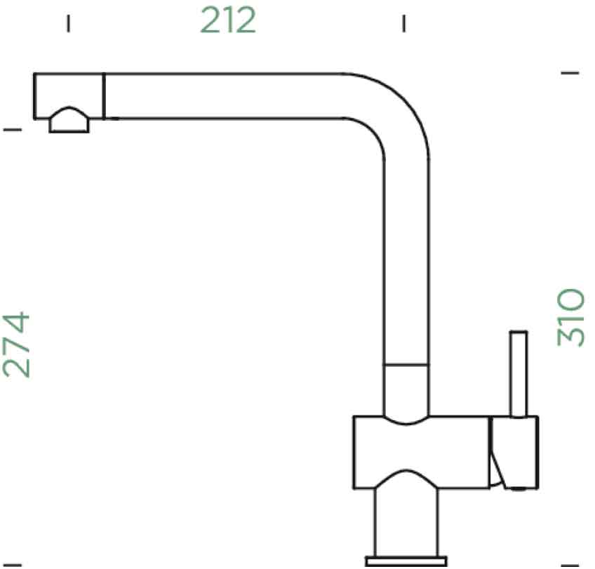 Schock EPOS Puro Küchenarmatur Festauslauf, Hochdruck, Wasserspar-Perlator