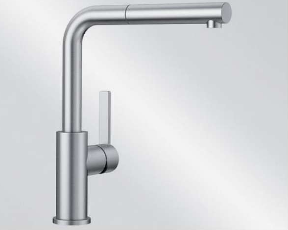 Blanco LANORA Küchenarmatur – Edelstahl gebürstet, schwenkbarer Auslauf